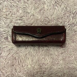 Etienne Aigner Burgundy Leather Glasses Case